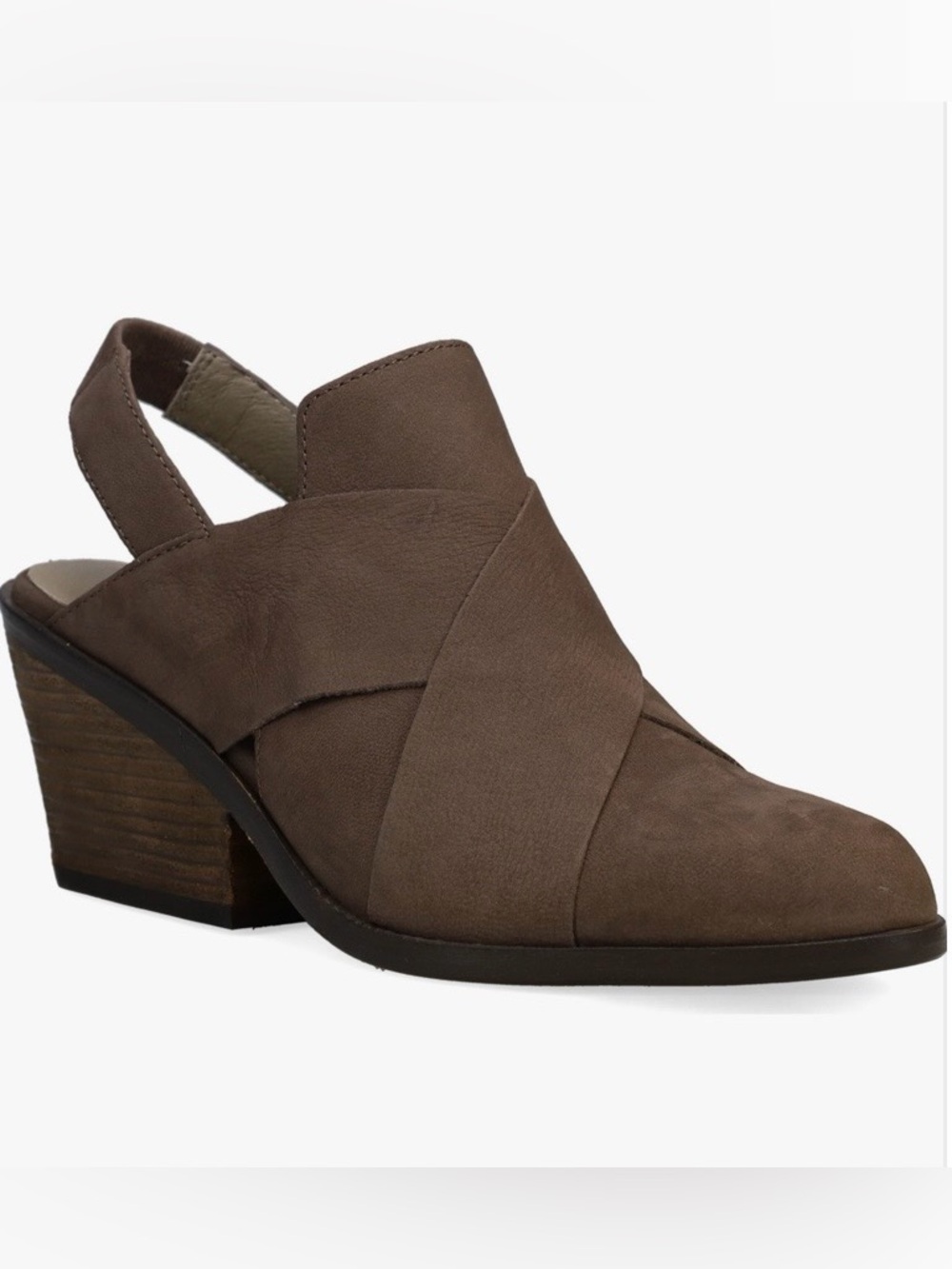 Eileen Fisher Token Slingback Crisscross Bootie - Size 10 - Rye - WORN TWICE